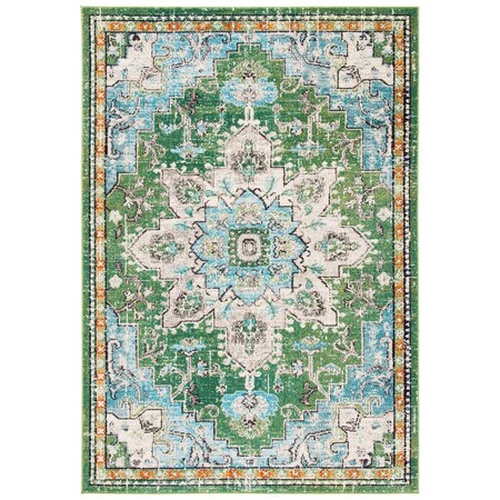 Safavieh Traditional Madison 400 Area Rectangle Rug, Green & Turquoise - 8 x 10 ft. MAD473Y-8